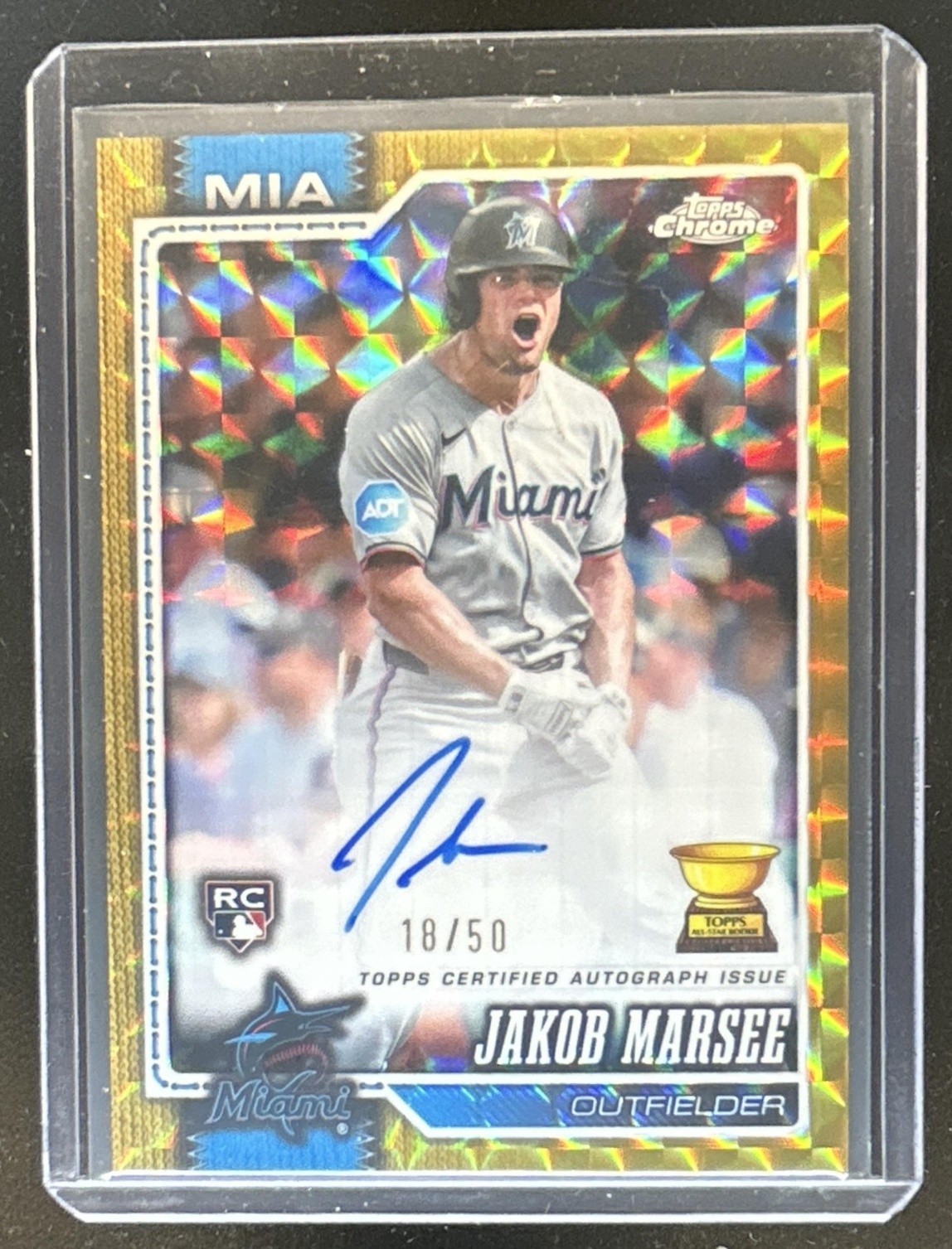 2026 Topps Chrome Jakob Marsee Rookie Auto RC Gold Geometric Refractor #/50