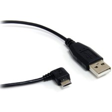 StarTech.com 1 ft / 30cm Micro USB Cable - A to Right 1 / 30cm, Black