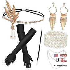 1920s Flapper Accessories Set, Roaring 20s Great Gatsby Costume  Women