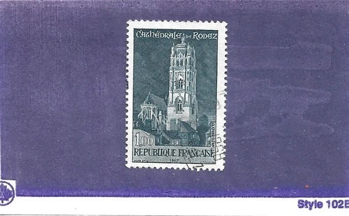 France 1967 1f Cathedral of Rodez Single Fine Used