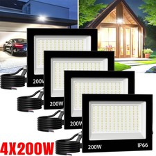 4x 200W LED Floodlight Spot Security Flood Lights Light Outdoor Garden Lamp IP66