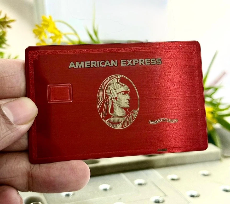 Amex Plum Custom Metal Card Red Standard Small Chip Design - 2025 Novelty Design - Image 2 of 4