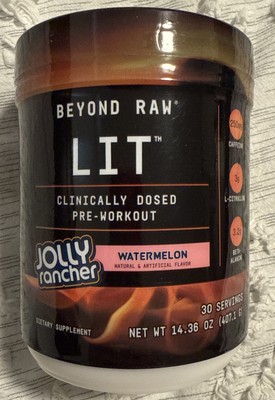 GNC Beyond Raw LIT Pre-Workout Powder Jolly Rancher Watermelon  BB 2/2027