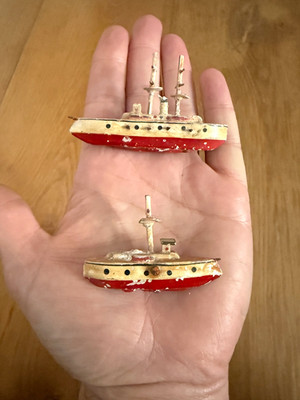 Antike Miniatur Modelle US Kearsarge Class Dreadnoughts 1900er evtl. von Russo