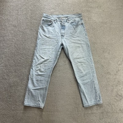 LEVI`S Jeans 501 Damen Hose W30 L26 Regular Cropped Tapered 14209 Blau Denim