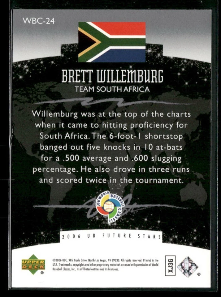 2006 Upper Deck Future Stars #WBC-24 Brett Willemburg Black #/50 - Image 2 of 2