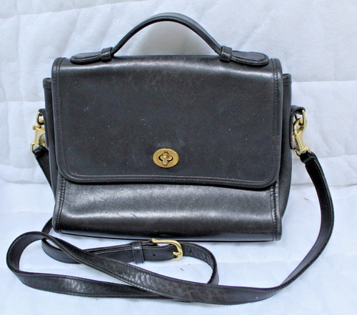 COACH Vintage COURT 9870 Glove Tanned Black Leather … - Gem