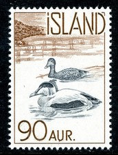 Iceland 1959 Ducks Bird 90a  Scott #320 Mint Non Hinged T55