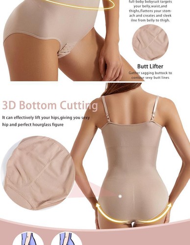 Women Seamless Full Body Shapewear Bodysuit Tummy Control Slim Body Shaper Tops - Picture 11 of 20