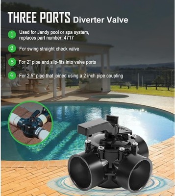 For Jandy 4717 Style 3 Way Pool Valve   2'' to 2-1/2'' Positive Seal NeverLube