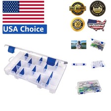 Anti-Rust Fishing Tackle Box - 24 Compartments  12 Dividers for Easy Access