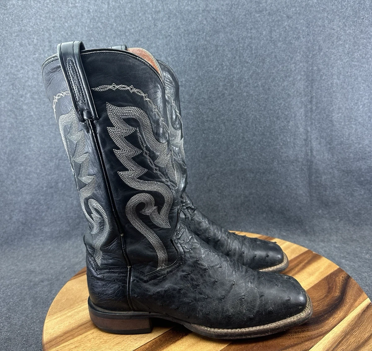 Bottes De Cowboy Dan Post - Homme - Noir - Cuir - Pointure 8.5 D - Fabriquées En Espagne