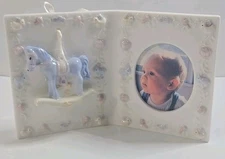 Russ Baby Girl Frame Baby Blessings Porcelain 2”x3” Photo New