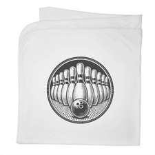 'Ten Pin Bowling' Cotton Baby Blanket / Shawl (BY00040553)