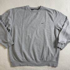 Vintage Nike Y2K Mens Heather Gray Crew Neck Pullover Sweatshirt Size XXL