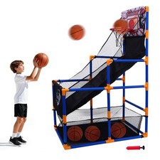 Arcade Basketball Game Set with 4 Balls and Hoop, Kids Basketball Hoop Indoor...