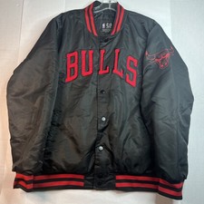 Giacca NBA Ultra Game Uomo L Chicago Bulls Bomber Varsity Snap Up Nero