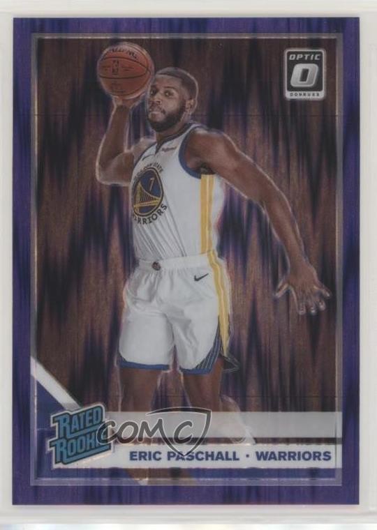 2019 Panini Donruss Optic Rated Rookie Purple Shock Prizm Eric Paschall #199 vw1