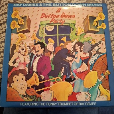 RAY DAVIES & THE BUTTON DOWN BRASS ''A BUTTON DOWN PARTY'' VINYL LP 1974 VG+