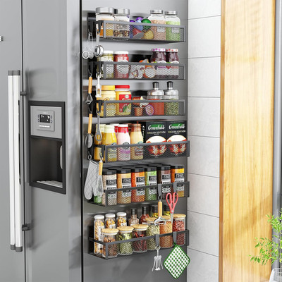 Magnetic Spice Rack for Refrigerator, 6 Pack Magnetic Shelf, Fridge Magnet Organ