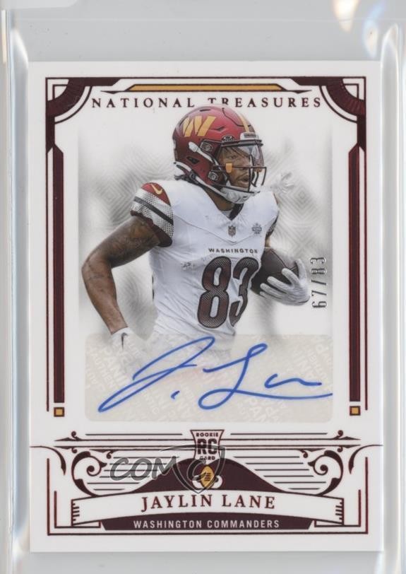 2025 National Treasures Red Jersey Number 67/83 Jaylin Lane Rookie Auto RC 14mf