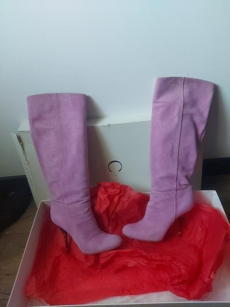 Women Casadei Boots Pink Suede 36.5