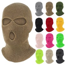 Face Mask Ski Mask Winter Cap 3 Hole Balaclava Beanie Hat Hood Tactical Warm Men