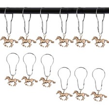 12 PCS Horse Shower Curtain Hooks Western Bronze Colour