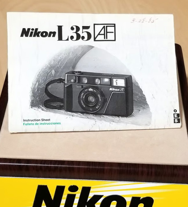 Nikon L35 AF 35mm Film Camera Instructions - Original, Not a Copy, Used