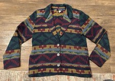 Aztec Western Vintage Wool Blend Blazer Jacket Sz 10 EUC