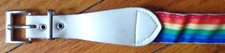 Vintage B 907 Distressed Multicolor Striped Kids Belt with Metal Buckle