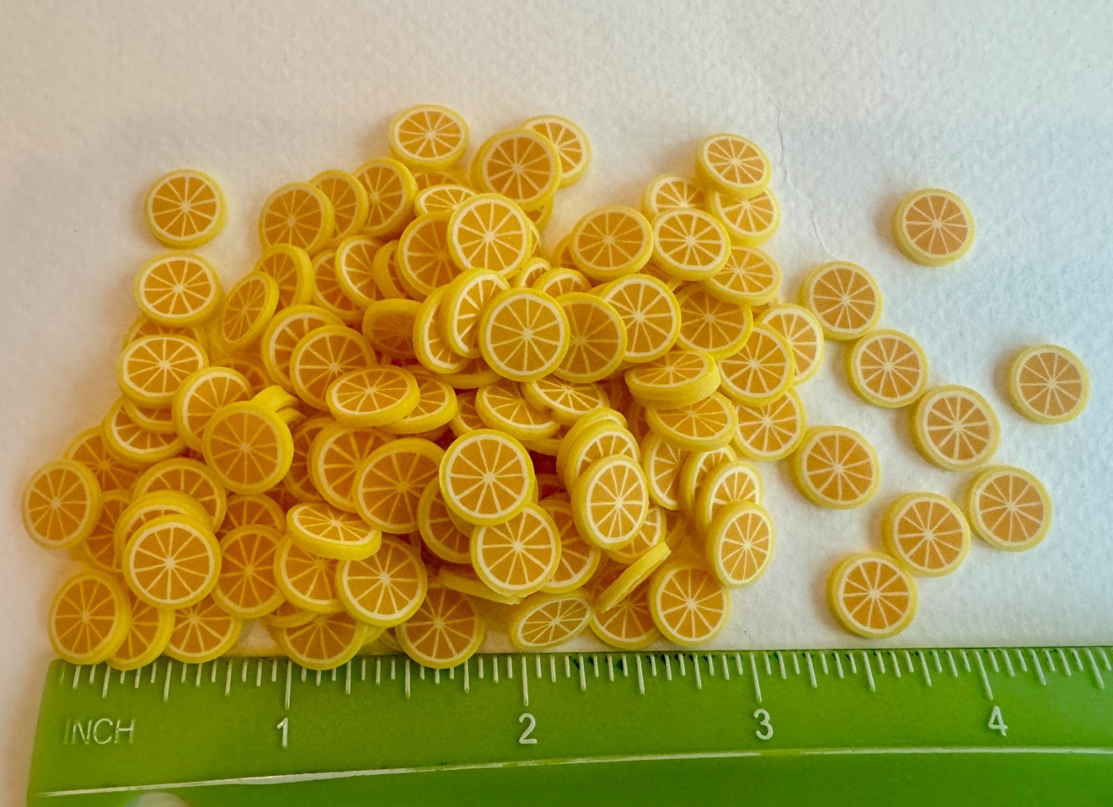 100 pcs wholesale  1:6 1:12 lemon slices fruit clay dollhouse miniature craft