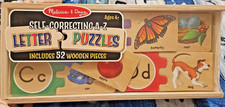 Puzzle Melissa  Doug Self-Correcting Alphabet Wooden with Storage Box 52 Pcs 