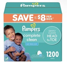 Pampers, Complete Clean Baby Wipes, Baby Fresh Scent, 15 pk., 1200 Wipes