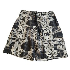 Hang Ten Swim Trunks Men Liner Removed Board Shorts Floral Plaid Pattern L 510C