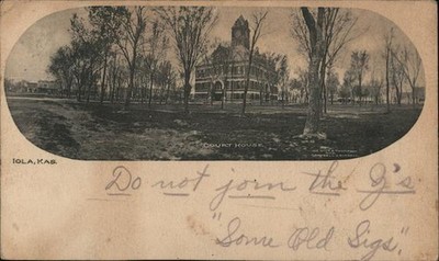 Iola, Kansas KS Court House 1906 Alton, Il Antique Original Vintage Postcard