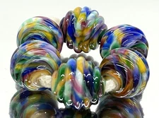 Handmade Lampwork Glass Beads From Murano OOAK James Jankewicz Brand 6 Pcs