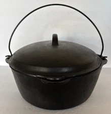 Cast Iron Cauldron Dutch Oven #9 Marked DO Drip With Self Basting Lid Antique