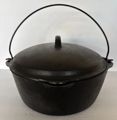Cast Iron Cauldron Dutch Oven #9 Marked DO Drip With Self Basting Lid Antique