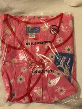 Moon Dance Pearl Snap Housecoat Sz 3X w/ Pockets Pink Floral Granny Core