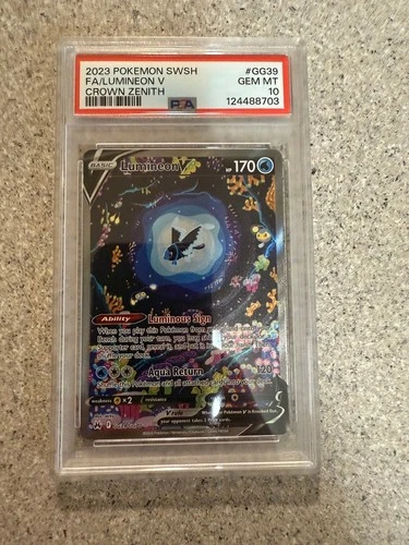 PSA 10 Lumineon V GG39/GG70 Crown Zenith: Galarian Gallery Holo. NEW CERT 10/25