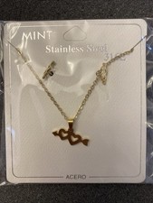 Stainless Steel Heart Necklace  Earring Set