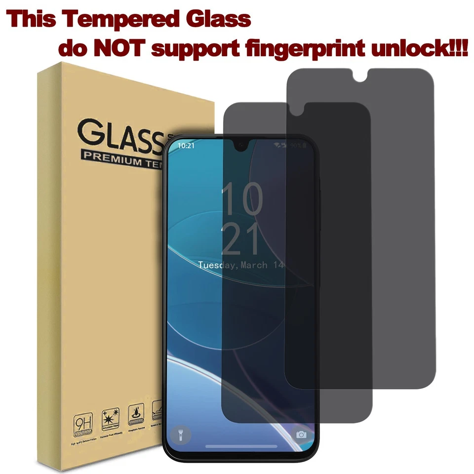 For Samsung Galaxy A14 4G/5G Leather Wallet Case Cover Privacy Screen Protector - Image 2 of 4