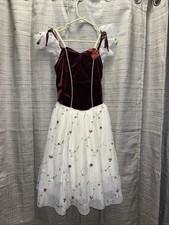 Weissman Elegant Burgundy/lace/Rose Dance Ballet Costume Dress Purple XLC 12-14