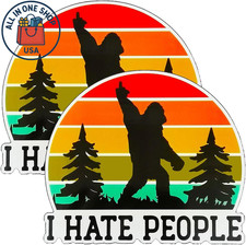 I Hate People Waterproof Vinyl Decal - 2PCS for Car, Laptop, More 5"