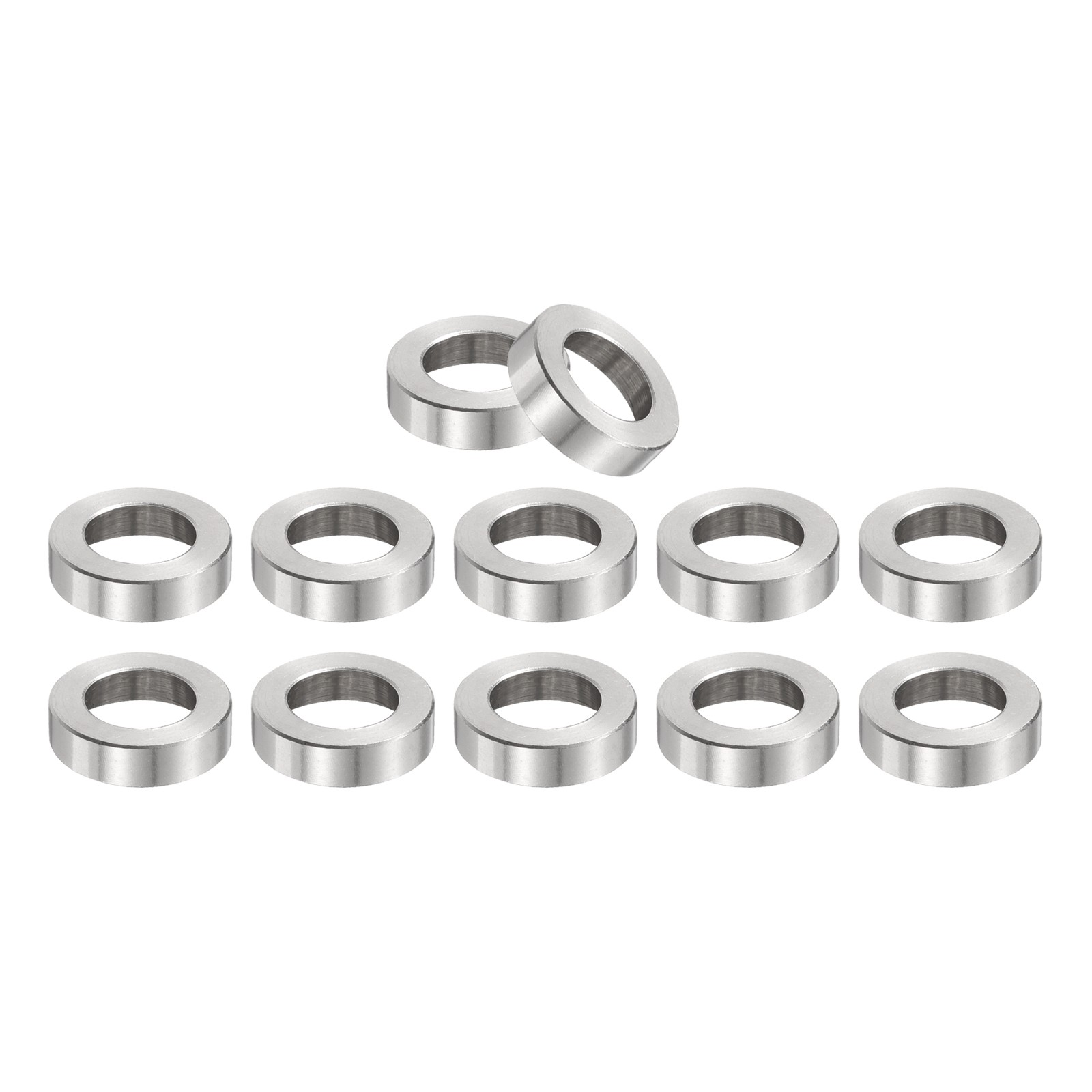 12pcs 12mm Bore x 20mm OD x 6mm Length Stainless Steel Spacer for Machinery