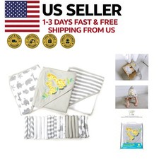 Baby Hooded Towels and Washcloths Set 23 Piece Soft Cotton Bath Gift Grey