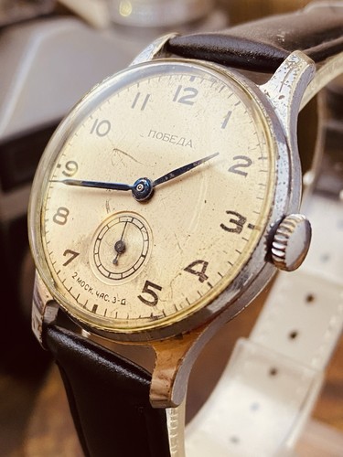 Vintage Uhr UdSSR Pobeda 2MChZ 2602 Mechanische Armbanduhr 15 Jewels 1954 #8204 - Bild 7 von 24