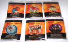 LOT of 6 Mill Hill AUTUMN HARVEST Glass Bead Cross Stitch Magnet KITS Dated 2020