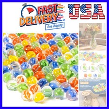 Glass Marbles - Bulk 98Pcs Cat Eye Mix 4 Colors Medium Sized Thick Marble Dec...